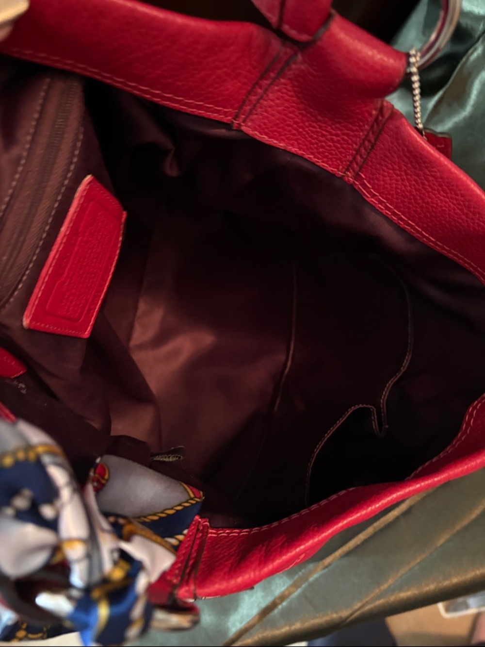 Coach Penelope Hobo Shoulder bag red pebbled leather August 2011 F16535 - Picture 12 of 15